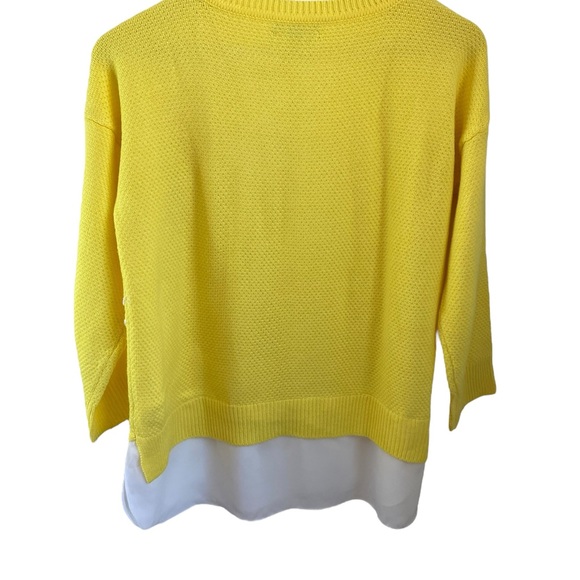 Neiman Marcus Yellow Sweater with White Accents - Picture 3 of 6